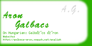 aron galbacs business card